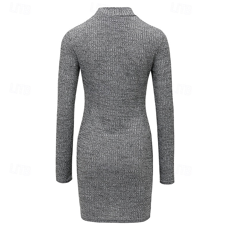 Vivian | Women's Mock-Neck Sweater Dress | Ribbed Knit · PNY