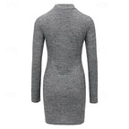 Vivian | Women's Mock-Neck Sweater Dress | Ribbed Knit · PNY