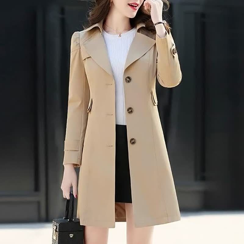Vivian | Women's Notch-Lapel Trench Coat | Button-Front · PNY