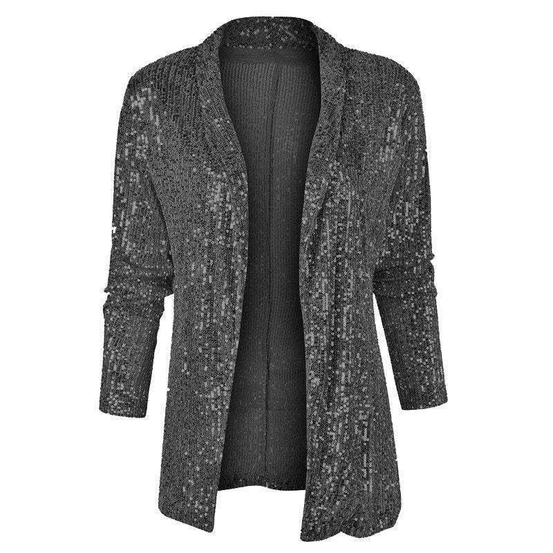 Vivian | Women's Open-Front Cardigan | Sequin Shimmer · PNY