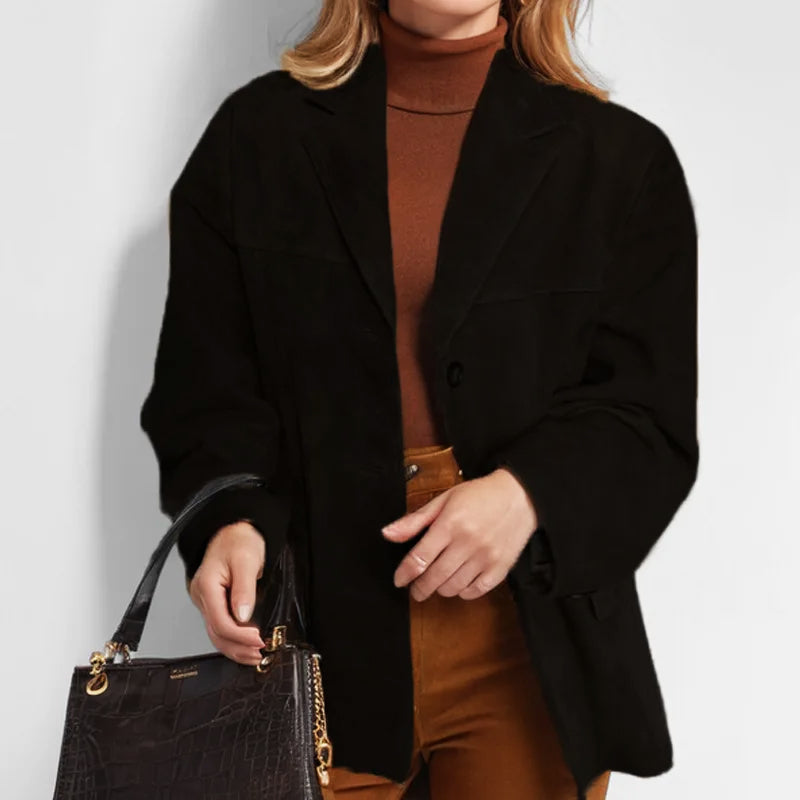 Vivian | Women's Oversized Blazer | Suede Notch-Lapel · PNY