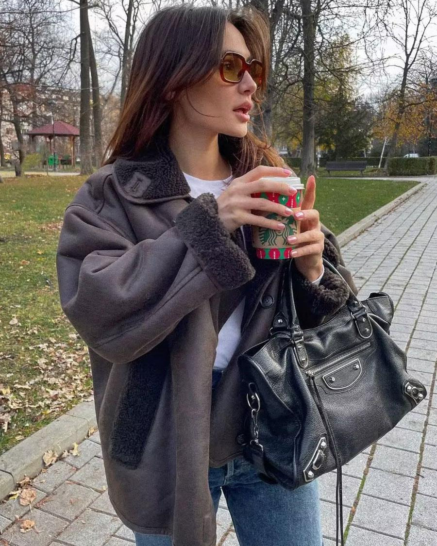Vivian | Women's Oversized Jacket | Shearling-Lined · PNY