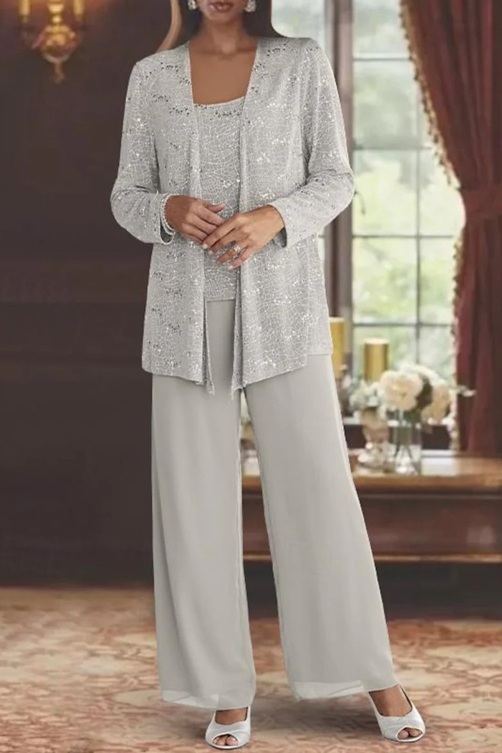 Vivian | Women's Sequined Pant Set | Jacket Included · PNY