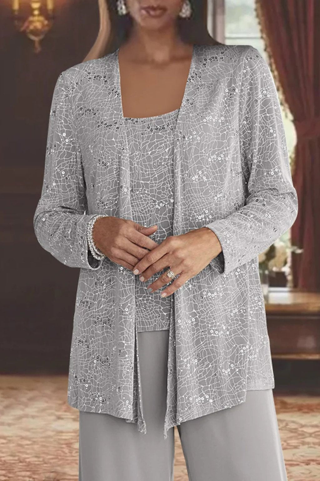 Vivian | Women's Sequined Pant Set | Jacket Included · PNY