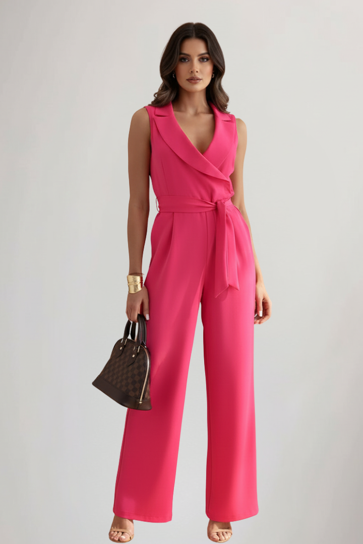 Vivian | Women's Sleeveless Jumpsuit | Tie Belt · PNY