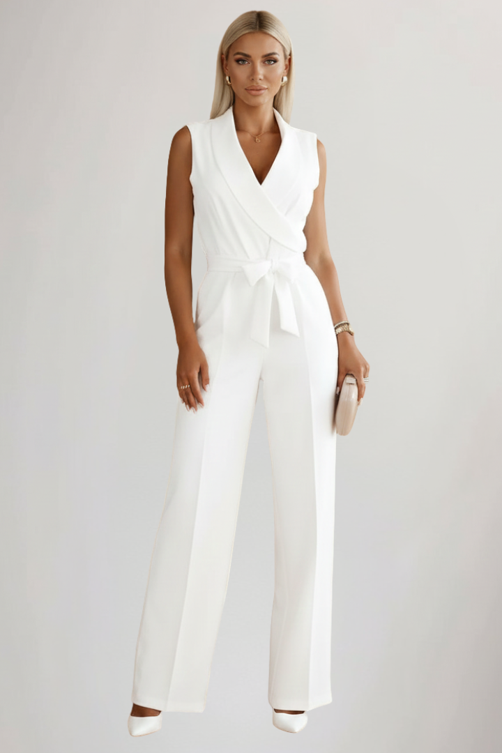 Vivian | Women's Sleeveless Jumpsuit | Tie Belt · PNY