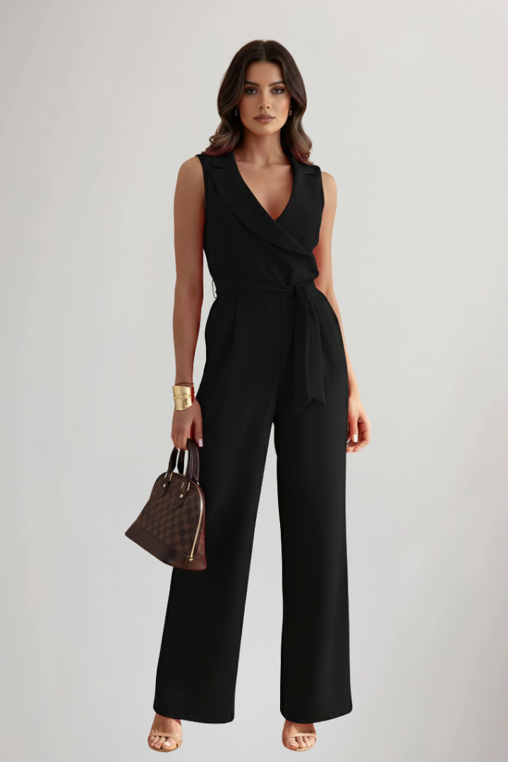 Vivian | Women's Sleeveless Jumpsuit | Tie Belt · PNY