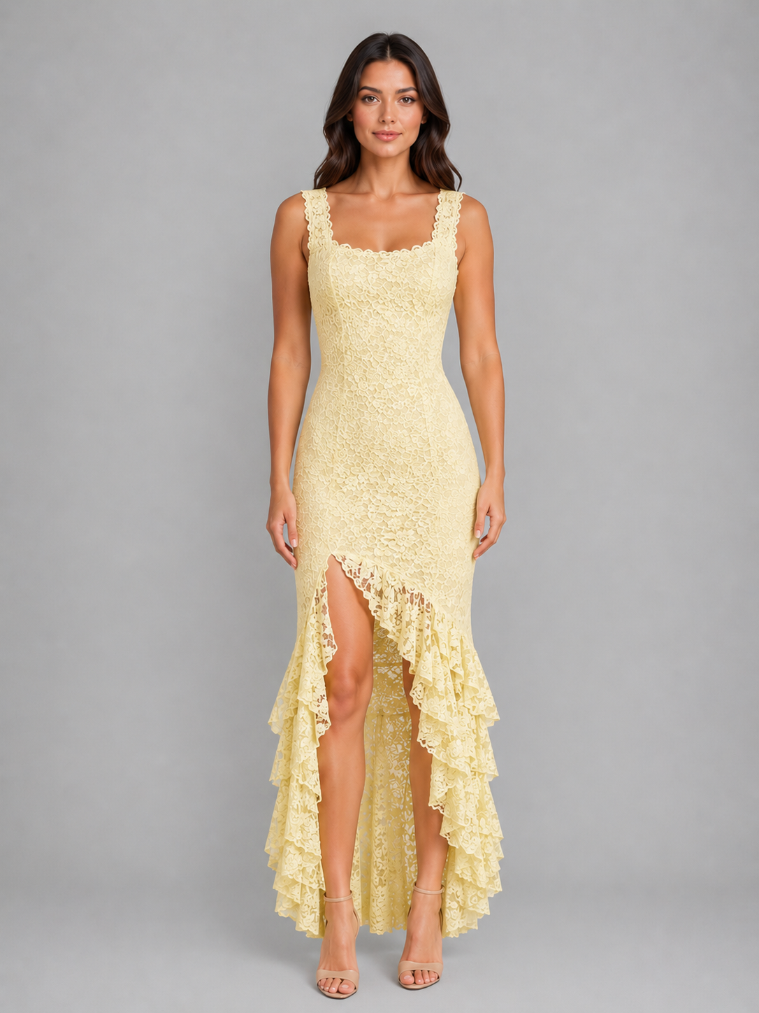 Vivian | Women's Sleeveless Maxi Dress | Ruffle Hem · PNY
