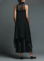 Vivian | Women's Sleeveless Maxi Dress | Sheer Overlay · PNY
