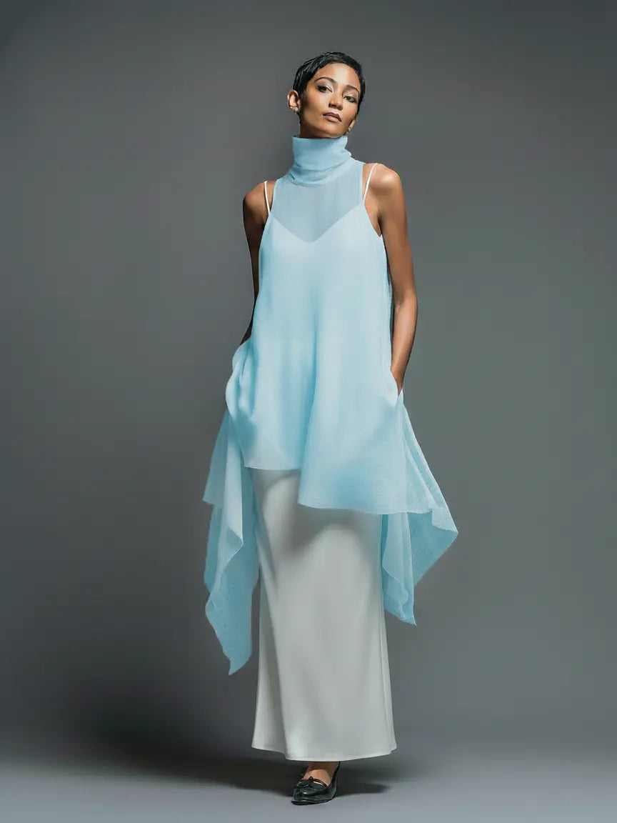 Vivian | Women's Sleeveless Maxi Dress | Sheer Overlay · PNY