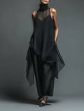 Vivian | Women's Sleeveless Maxi Dress | Sheer Overlay · PNY