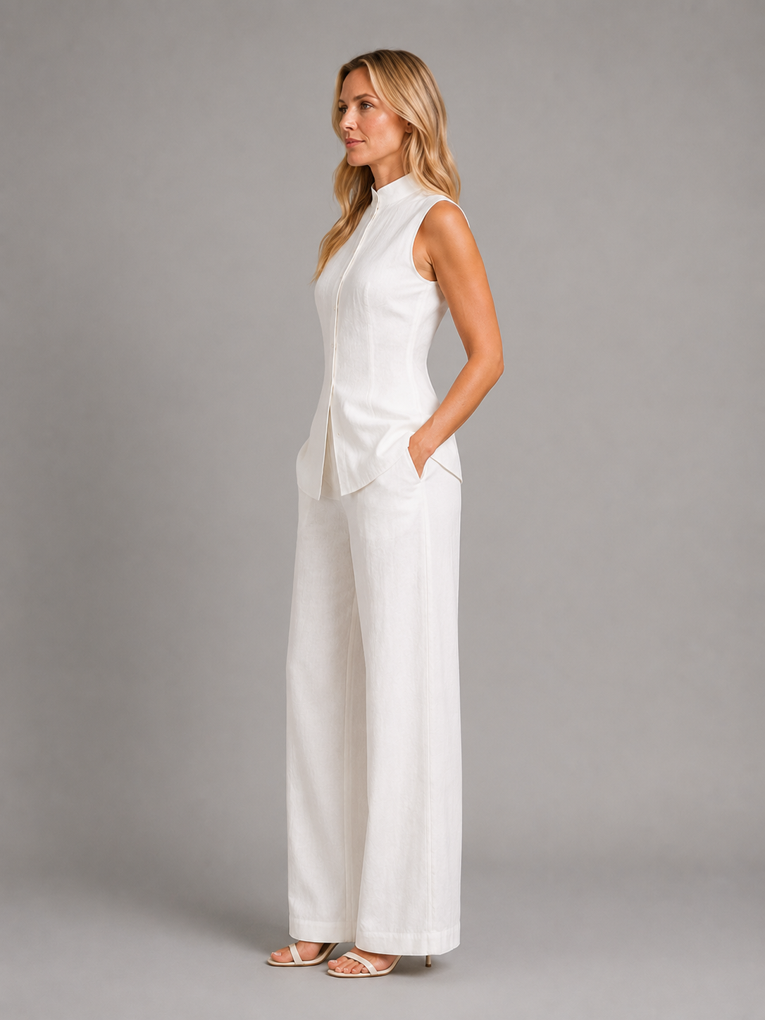 Vivian | Women's Sleeveless Set | Button-Front · PNY