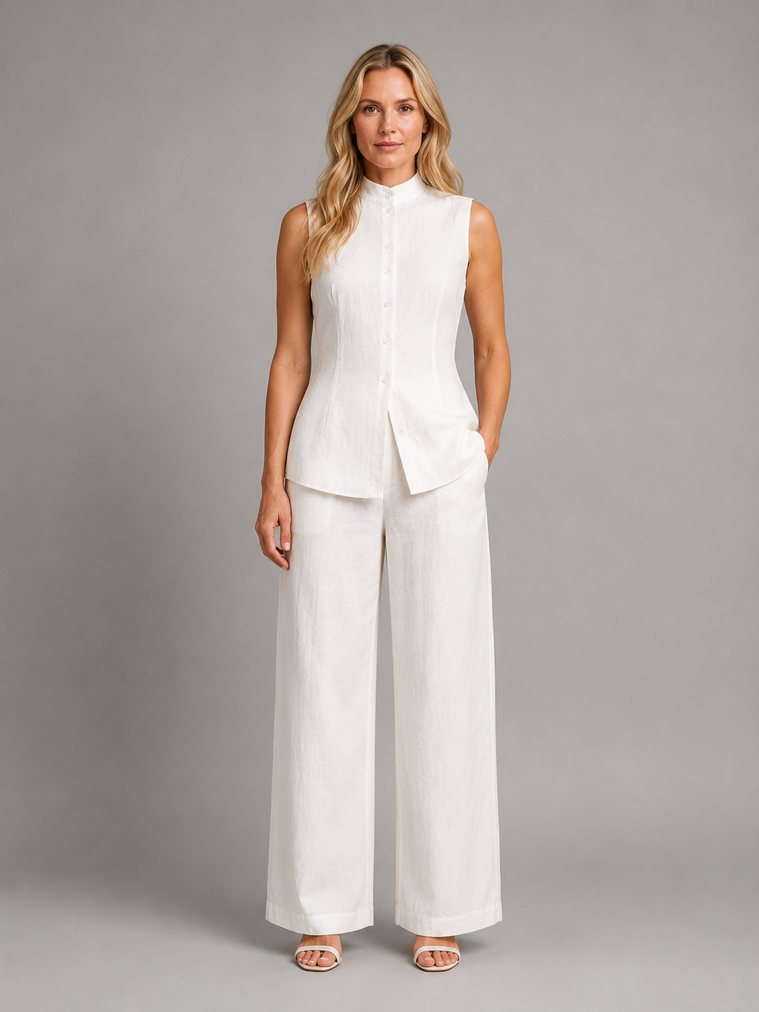Vivian | Women's Sleeveless Set | Button-Front · PNY