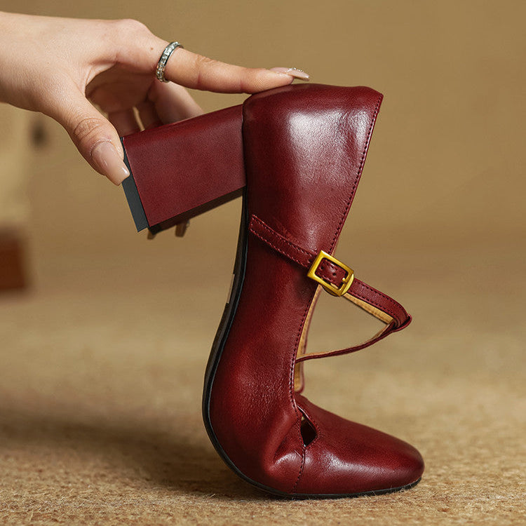 Vivian | Women's T-Strap Mary Jane Heels | Block Heel · PNY