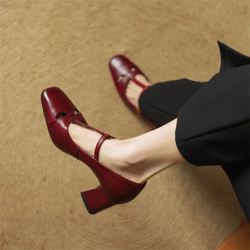 Vivian | Women's T-Strap Mary Jane Heels | Block Heel · PNY