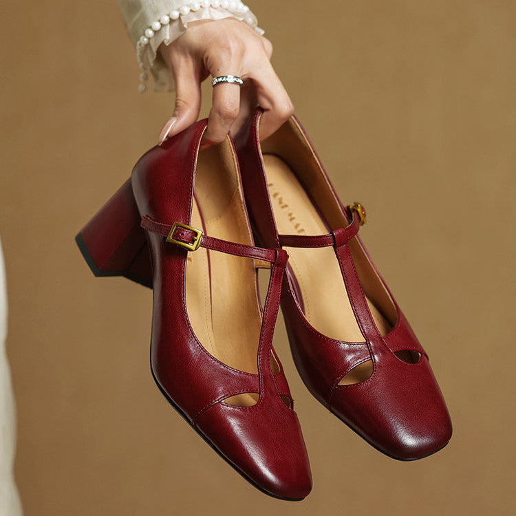 Vivian | Women's T-Strap Mary Jane Heels | Block Heel · PNY