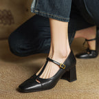 Vivian | Women's T-Strap Mary Jane Heels | Block Heel · PNY