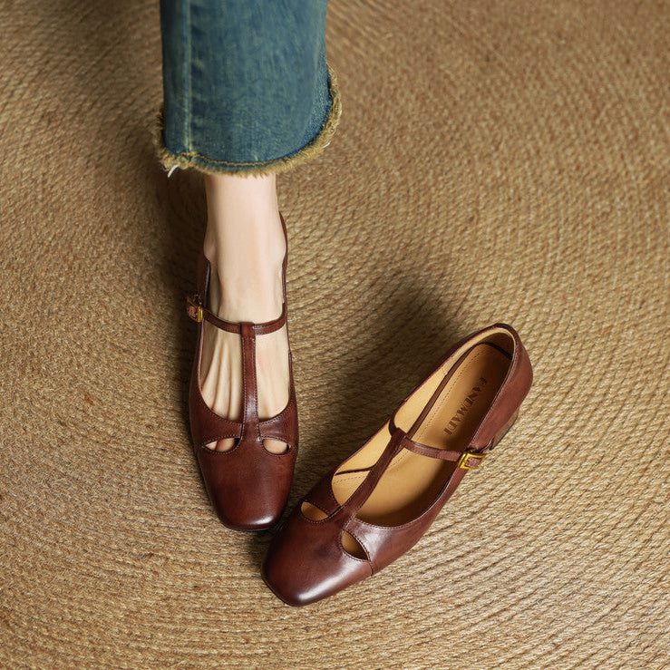 Vivian | Women's T-Strap Mary Jane Heels | Block Heel · PNY
