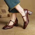 Vivian | Women's T-Strap Mary Jane Heels | Block Heel