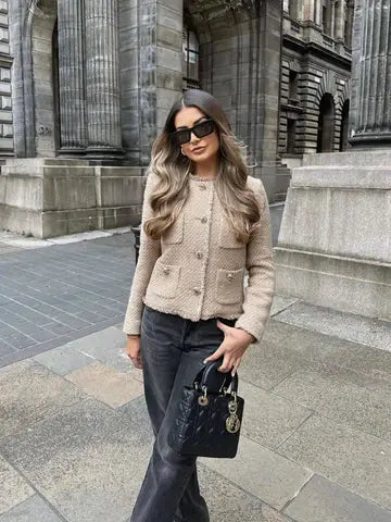 Vivian | Women's Tweed Jacket | Gold Buttons · PNY