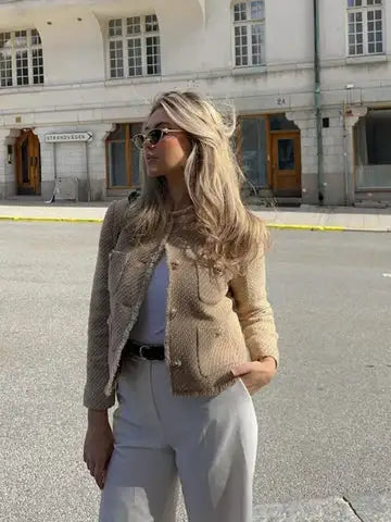 Vivian | Women's Tweed Jacket | Gold Buttons · PNY