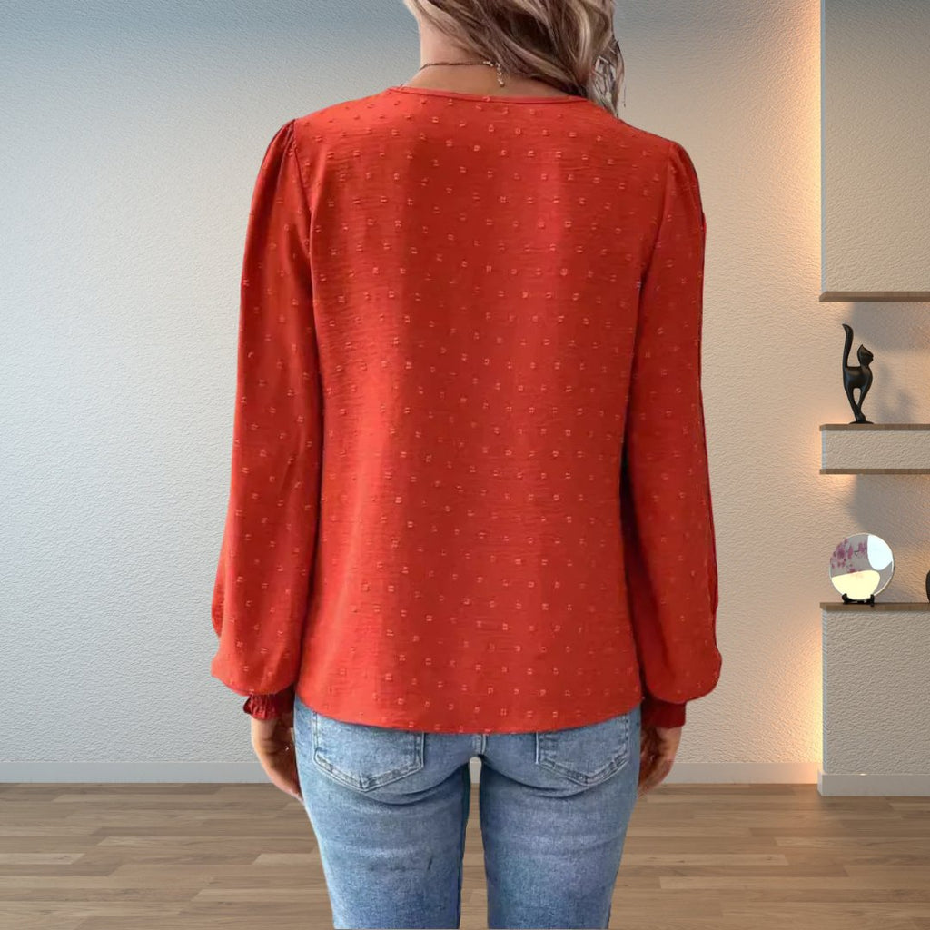 Vivian | Women's V-Neck Blouse | Lace Trim · PNY
