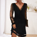 Vivian | Women's V-Neck Dress | Sheer Sleeves · PNY