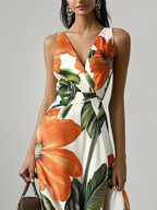 Vivian | Women's V-Neck Maxi Dress | Floral Print · PNY