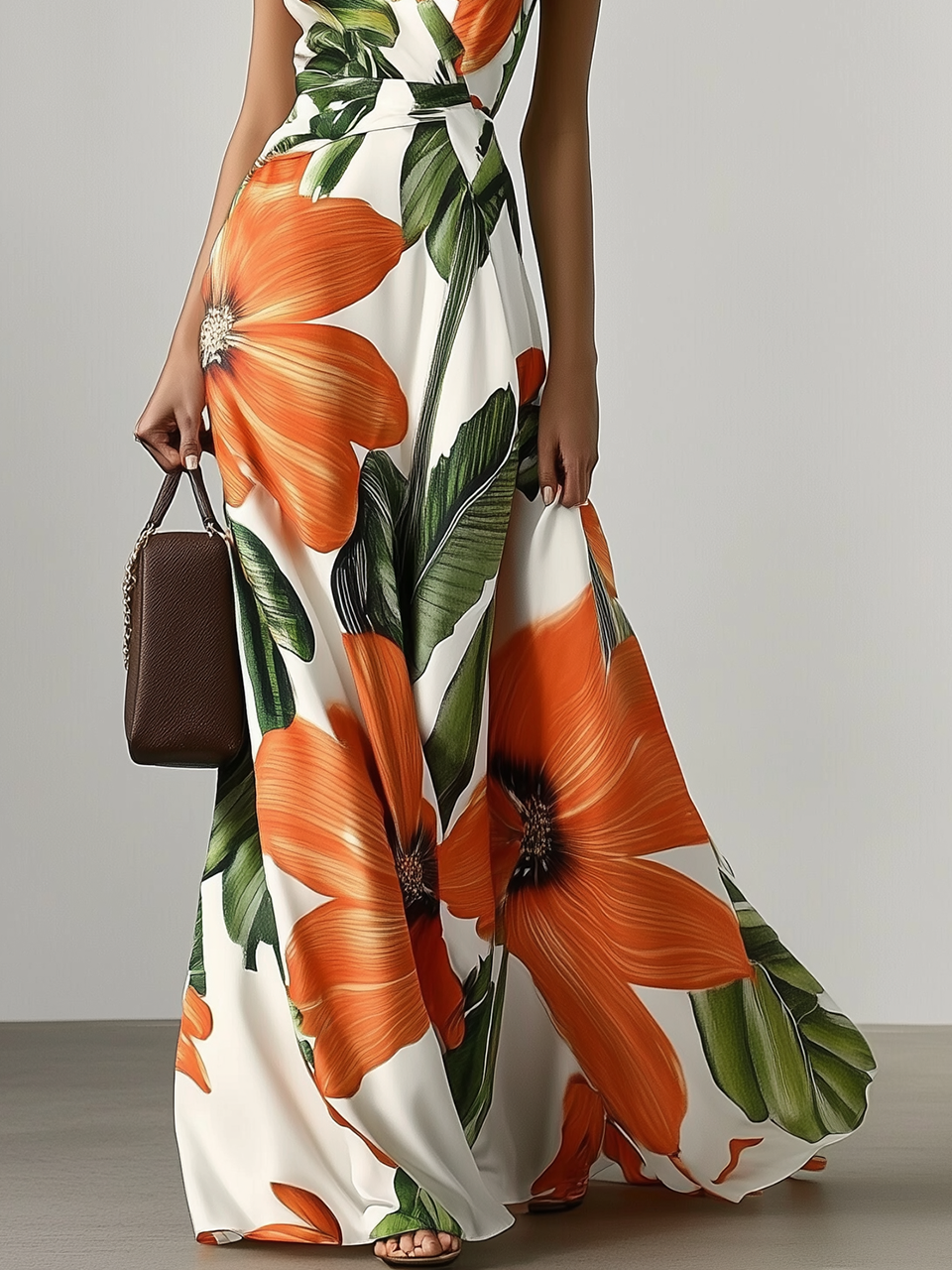 Vivian | Women's V-Neck Maxi Dress | Floral Print · PNY