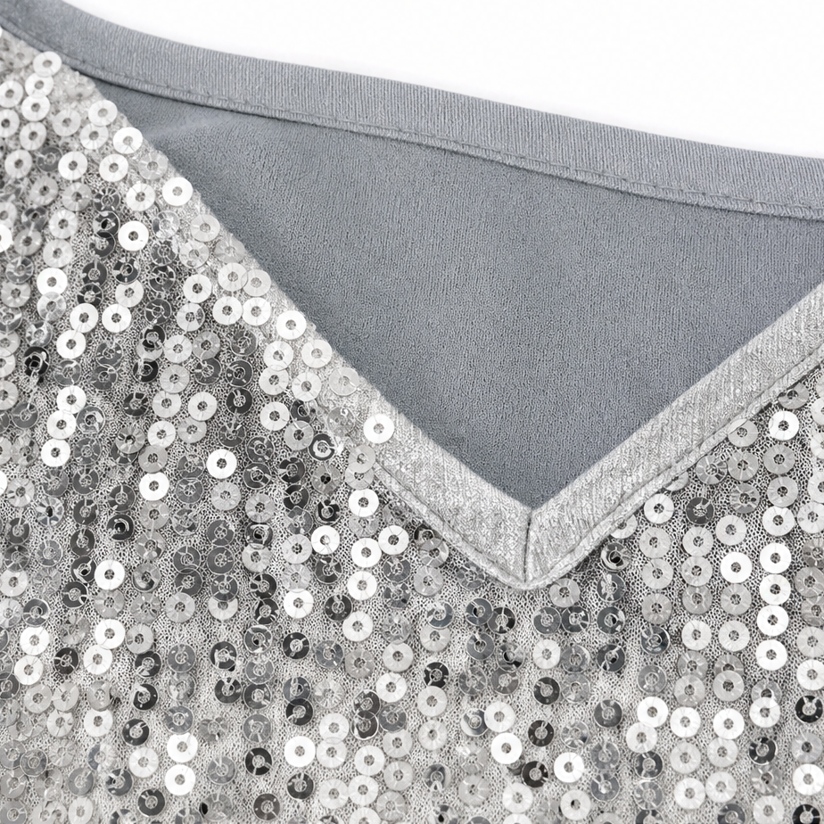 Vivian | Women's V-Neck Top | Sequin Front · PNY