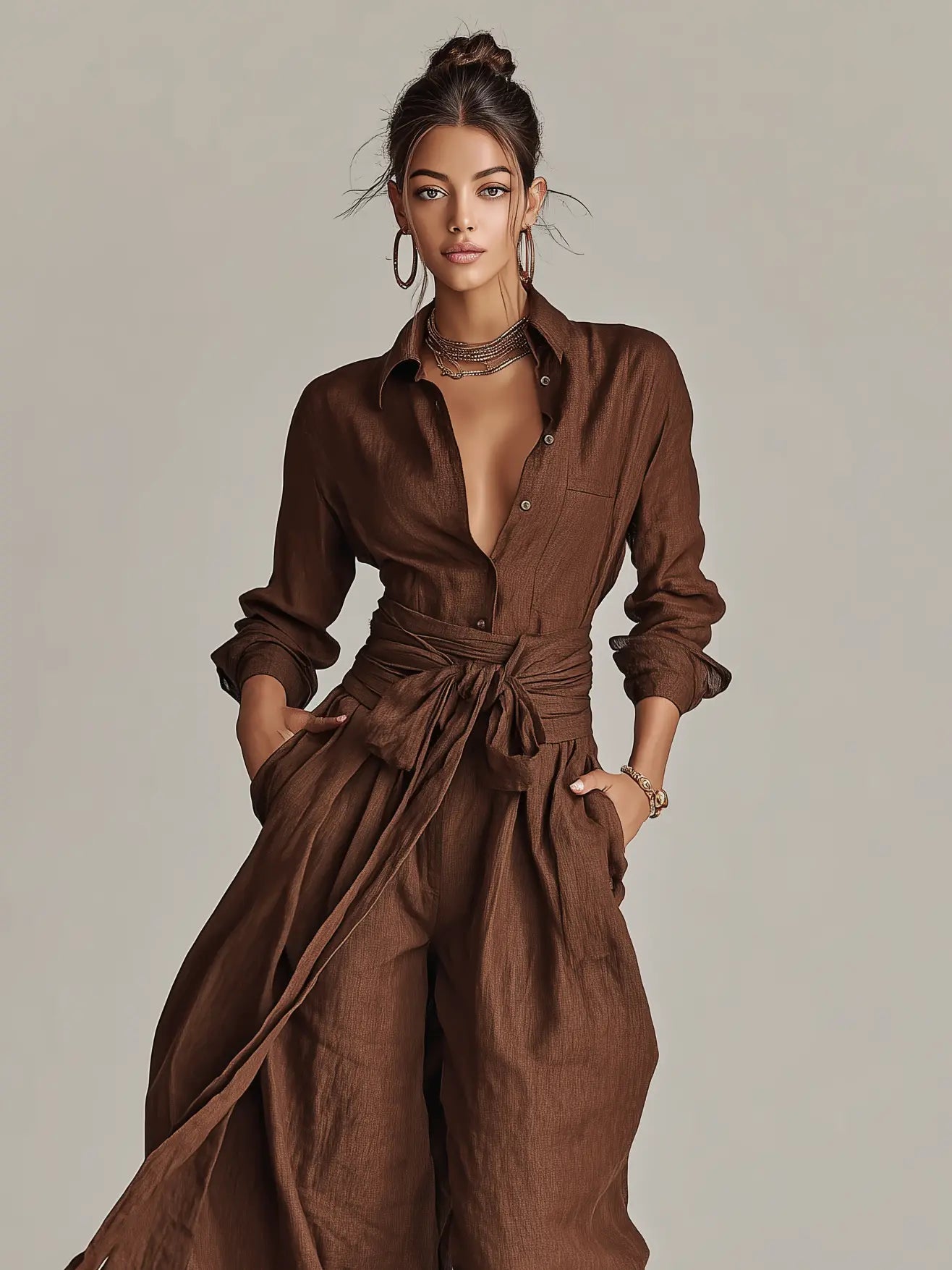 Vivian | Women's Wide-Leg Jumpsuit | Tie Waist · PNY