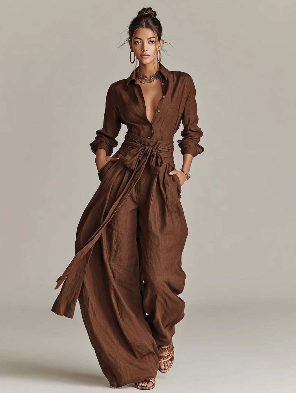 Vivian | Women's Wide-Leg Jumpsuit | Tie Waist · PNY