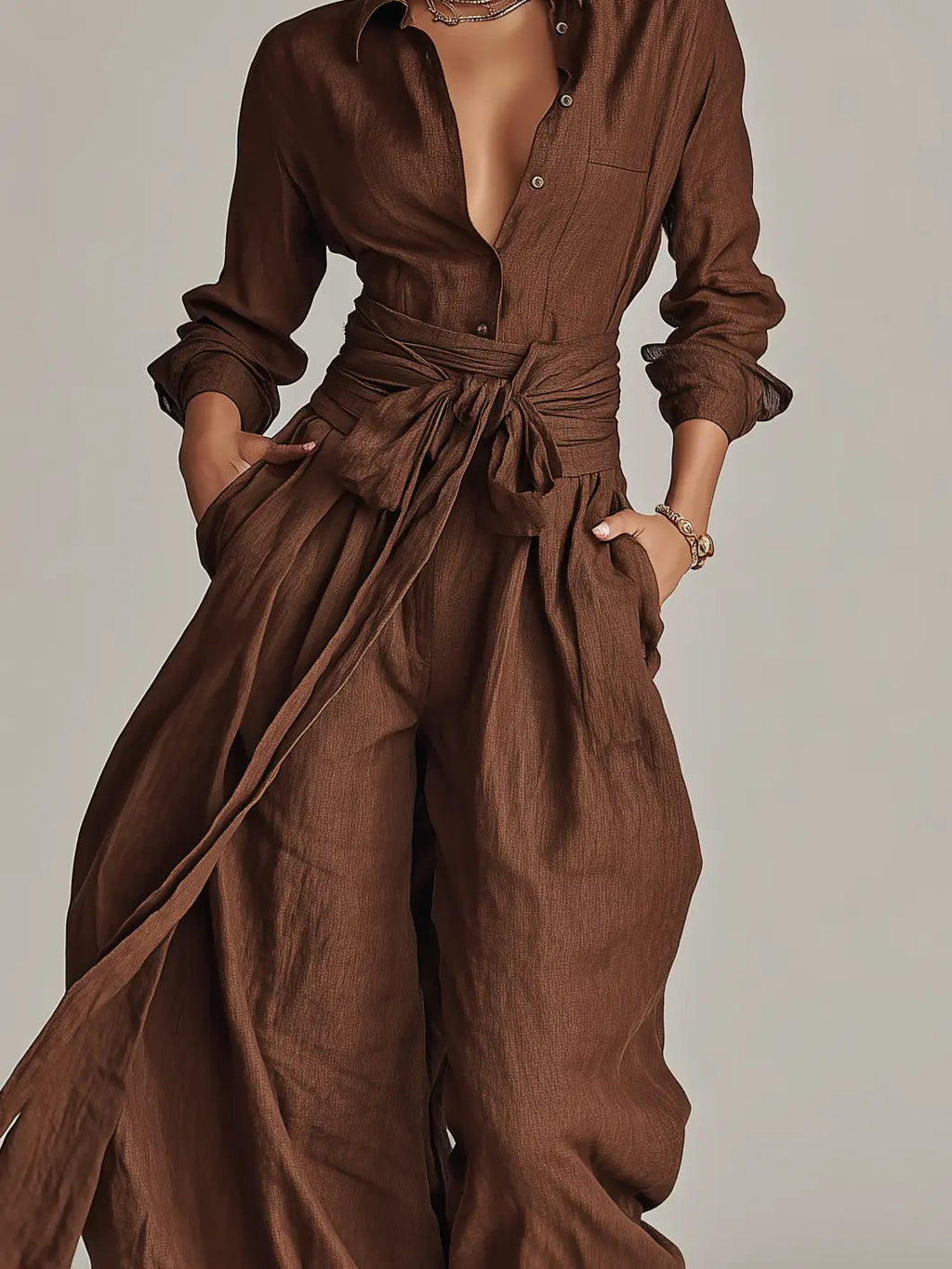 Vivian | Women's Wide-Leg Jumpsuit | Tie Waist · PNY
