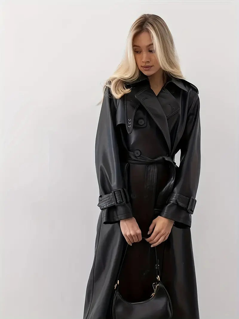 Vivienne | Women's Double-Breasted Trench Coat | Belted Waist · PNY