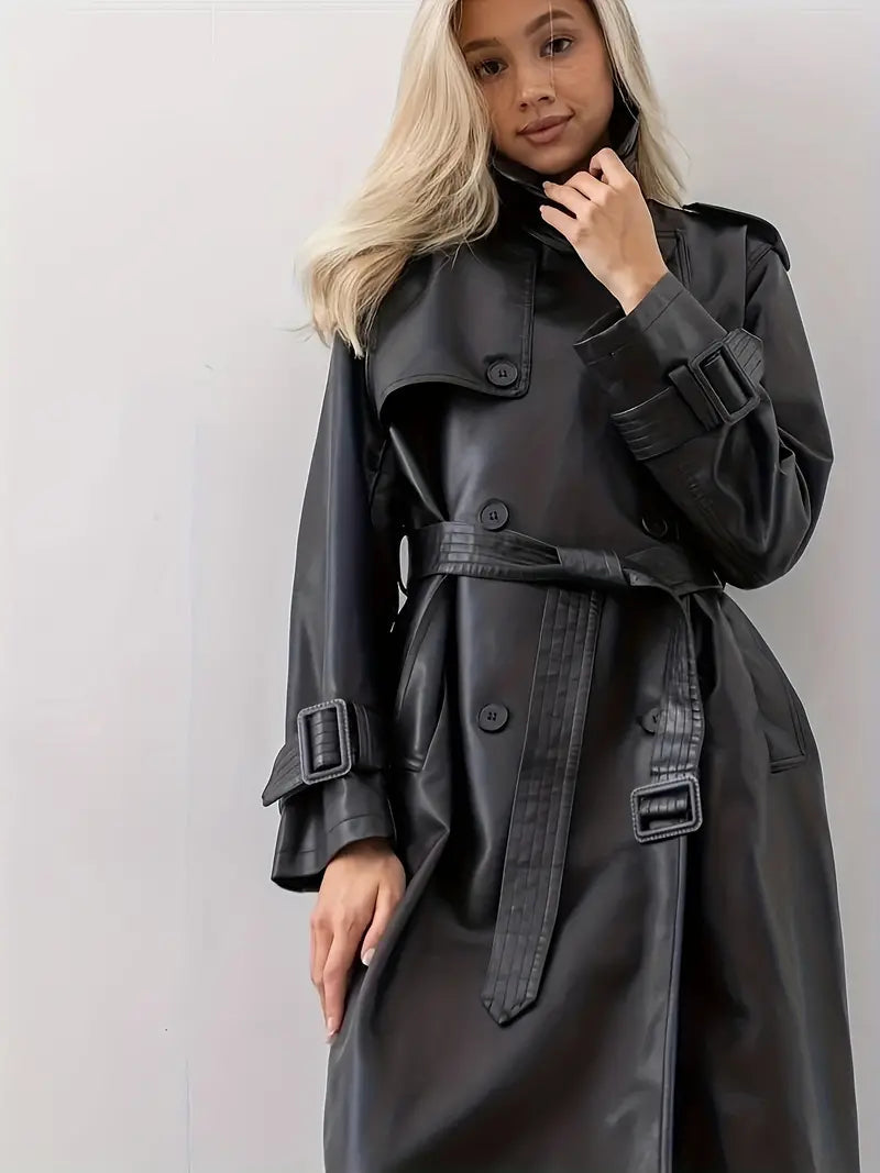 Vivienne | Women's Double-Breasted Trench Coat | Belted Waist · PNY