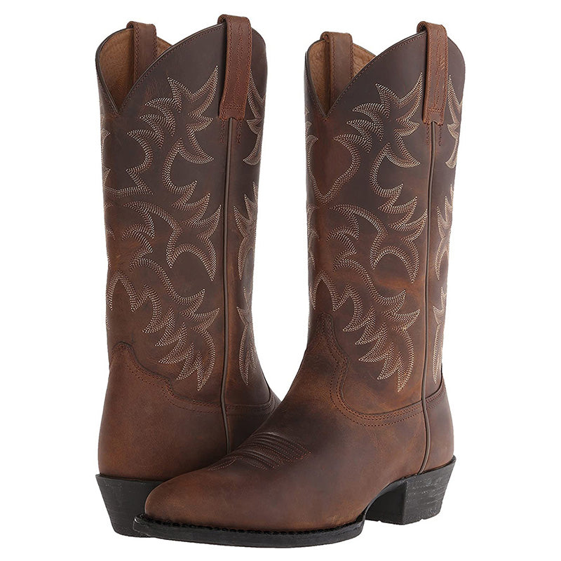 Wesley | Men's Classic Cowboy Boots | Embroidered Leather · PNY