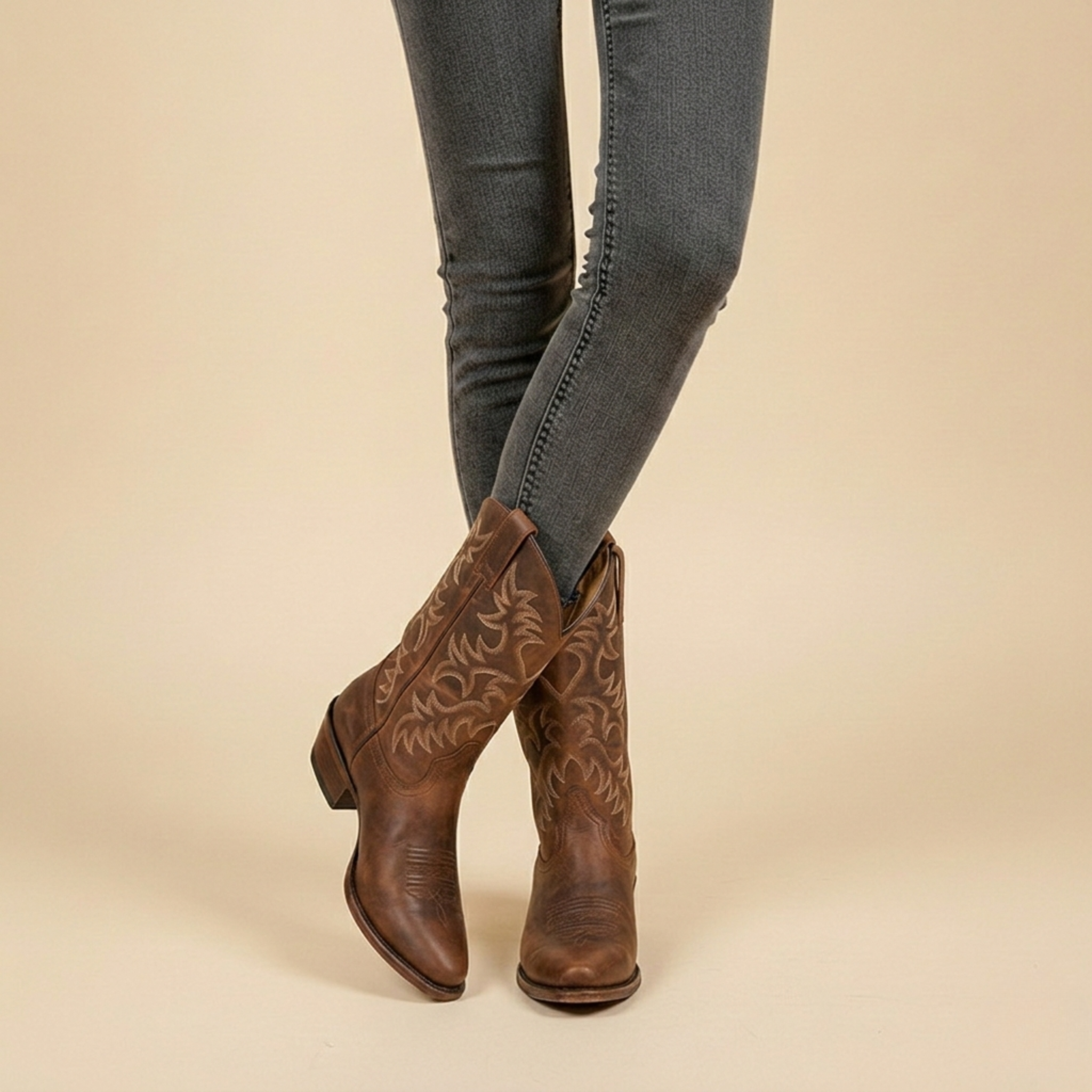 Wesley | Men's Classic Cowboy Boots | Embroidered Leather · PNY