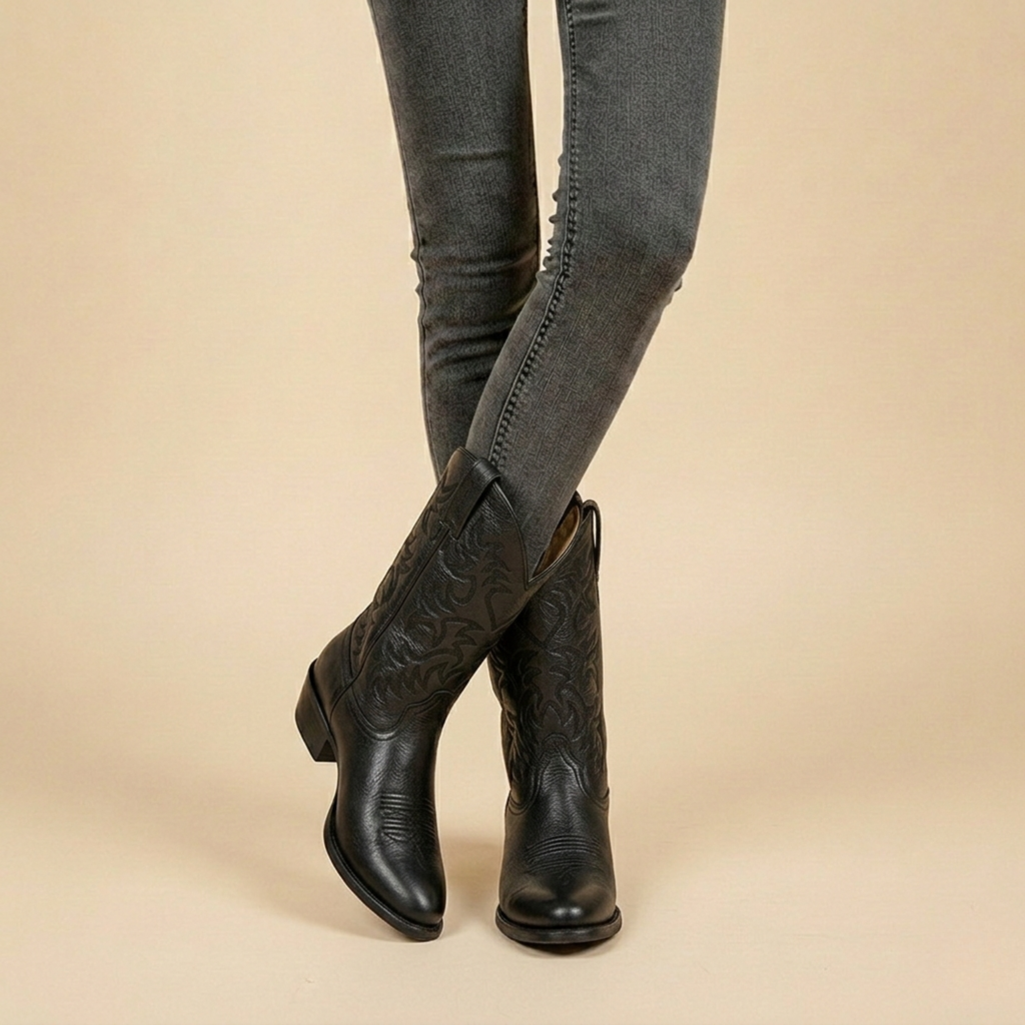 Wesley | Men's Classic Cowboy Boots | Embroidered Leather · PNY