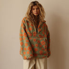 Willow | Women's Half-Zip Pullover | Floral Sherpa · PNY