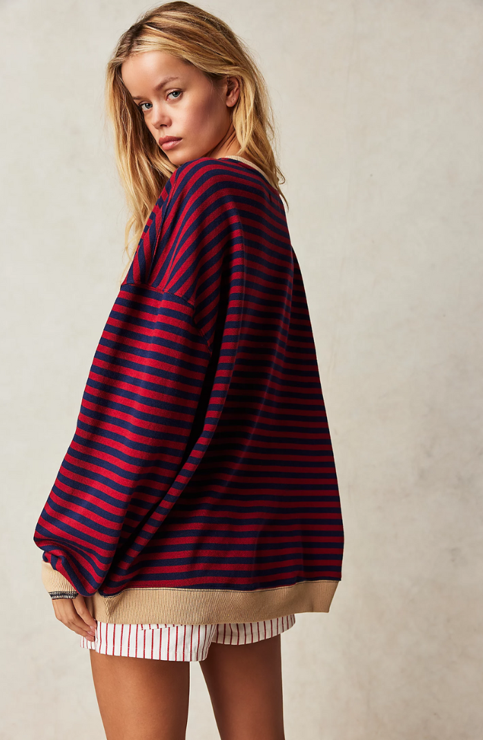 Willow | Women's Oversized Sweatshirt | Striped Print · PNY