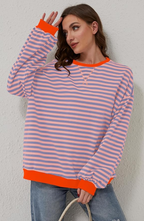 Willow | Women's Oversized Sweatshirt | Striped Print · PNY