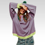 Willow | Women's Oversized Sweatshirt | Striped Print · PNY