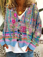 Willow | Women's V-Neck Cardigan | Floral Knit · PNY