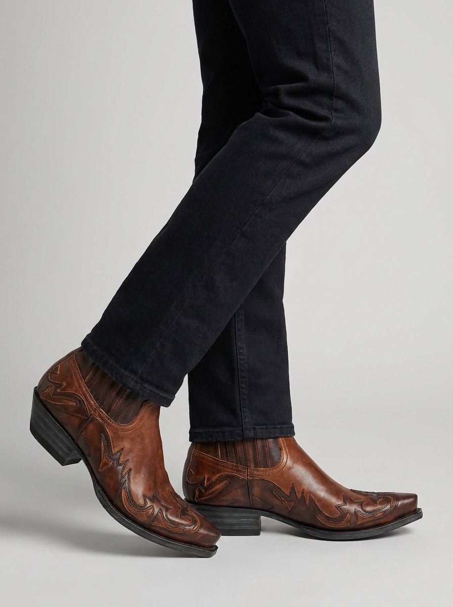 Wyatt | Men's Western Boots | Embroidered Detailing · PNY