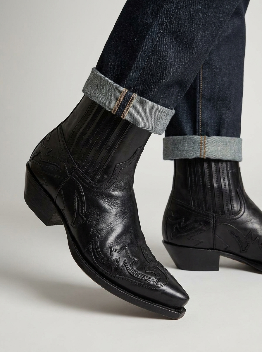 Wyatt | Men's Western Boots | Embroidered Detailing · PNY
