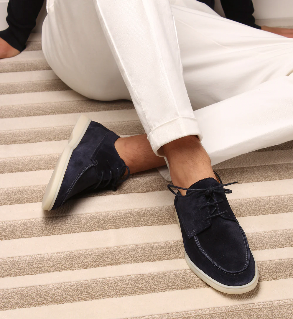 Preston | Men’s Lace Up Casual Shoes | Moc Toe Contrast Sole Everyday Wear-Men Shoes-Pick NewYork