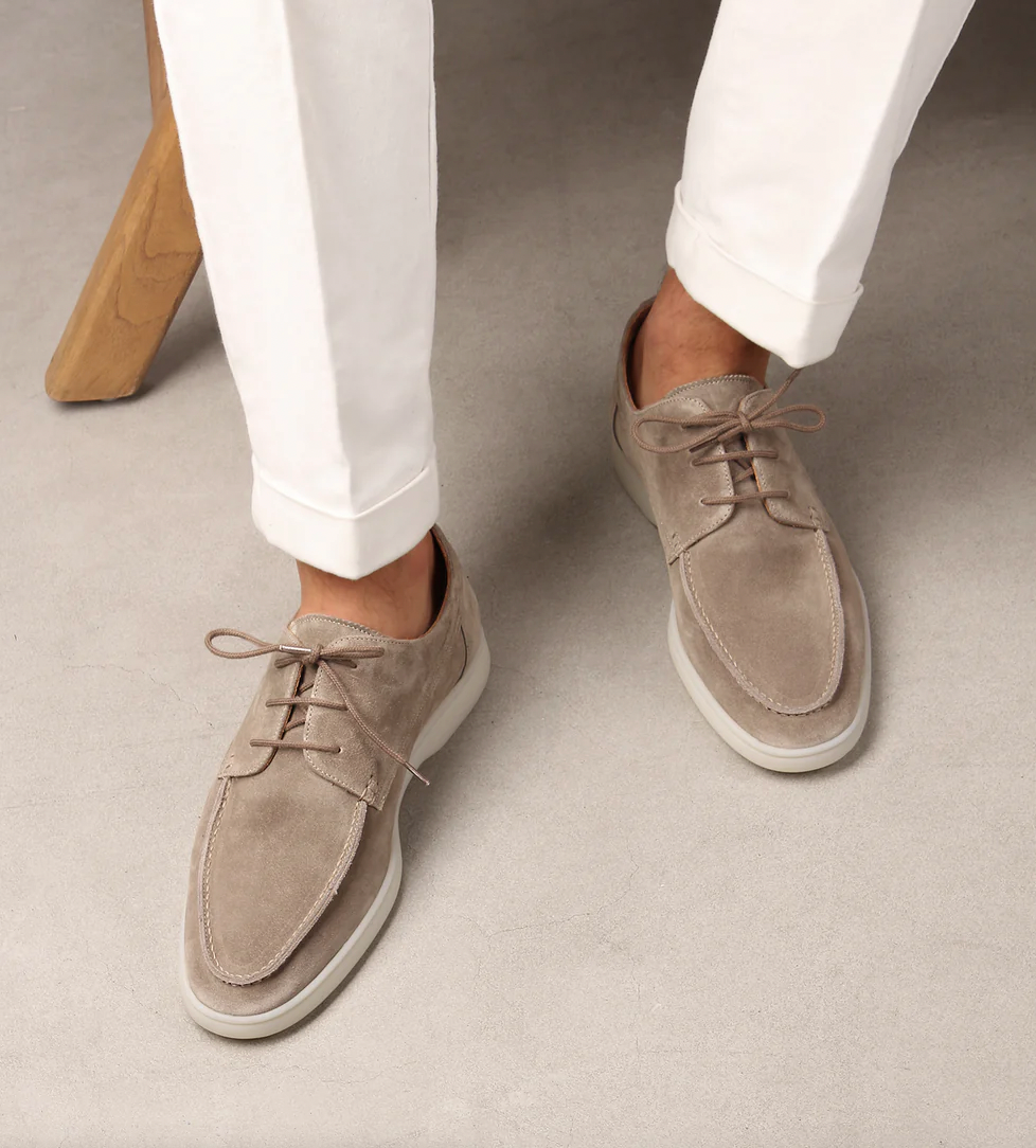 Preston | Men’s Lace Up Casual Shoes | Moc Toe Contrast Sole Everyday Wear-Men Shoes-Pick NewYork