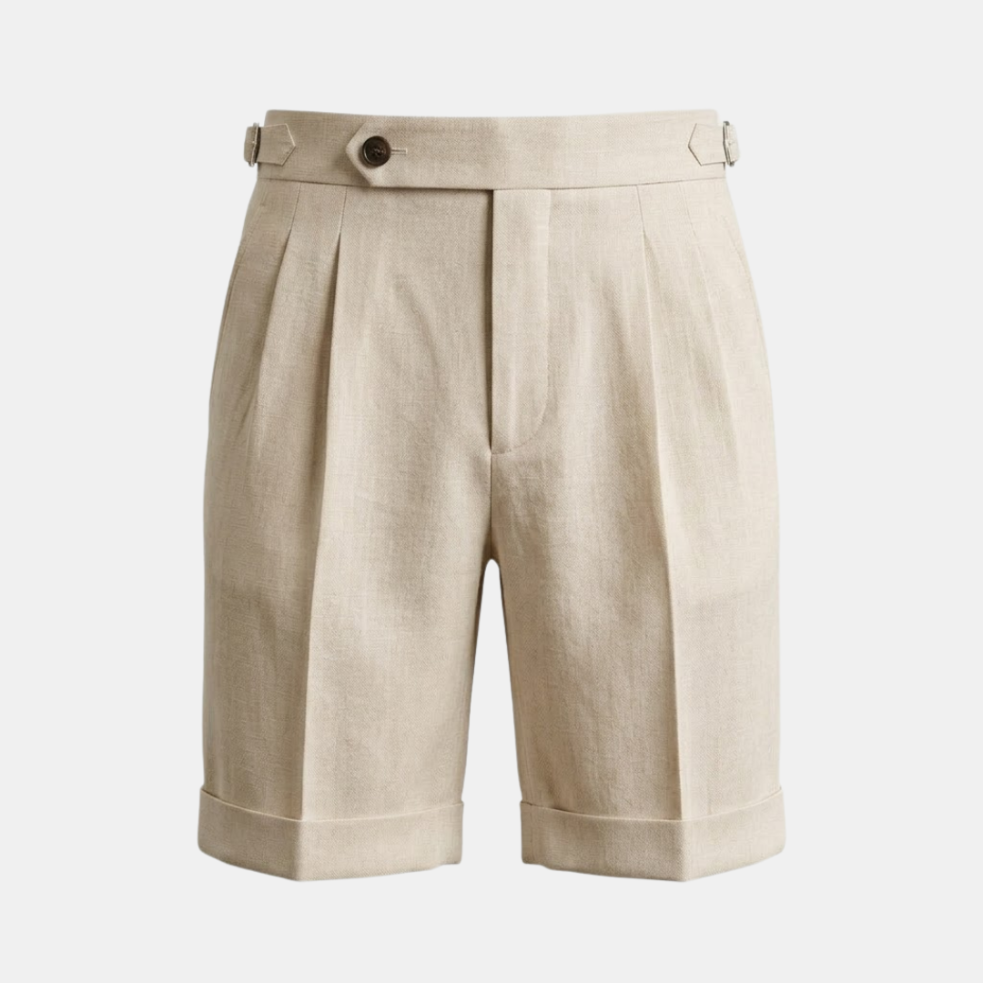 Preston | Men's Pleated Shorts | High Waist Vacation Shorts-Men Shorts-Pick NewYork