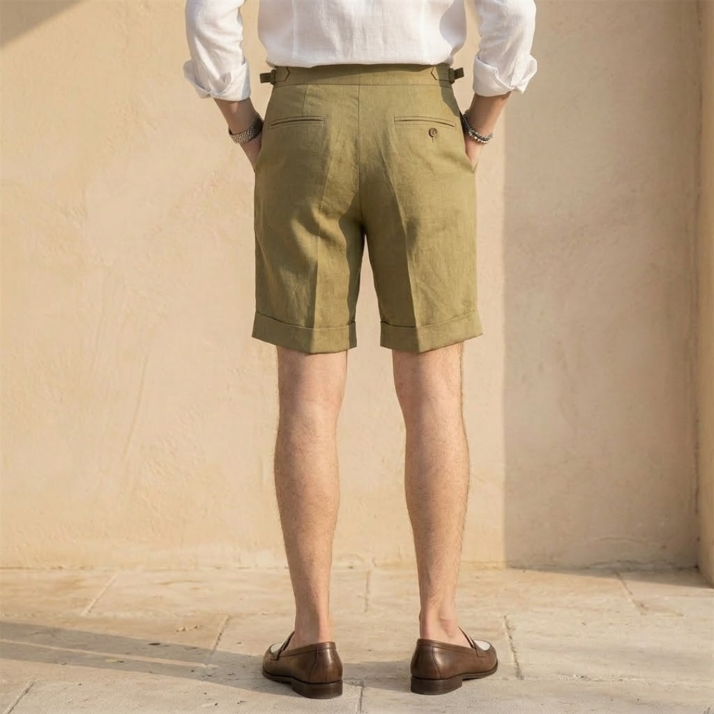 Preston | Men's Pleated Shorts | High Waist Vacation Shorts-Men Shorts-Pick NewYork