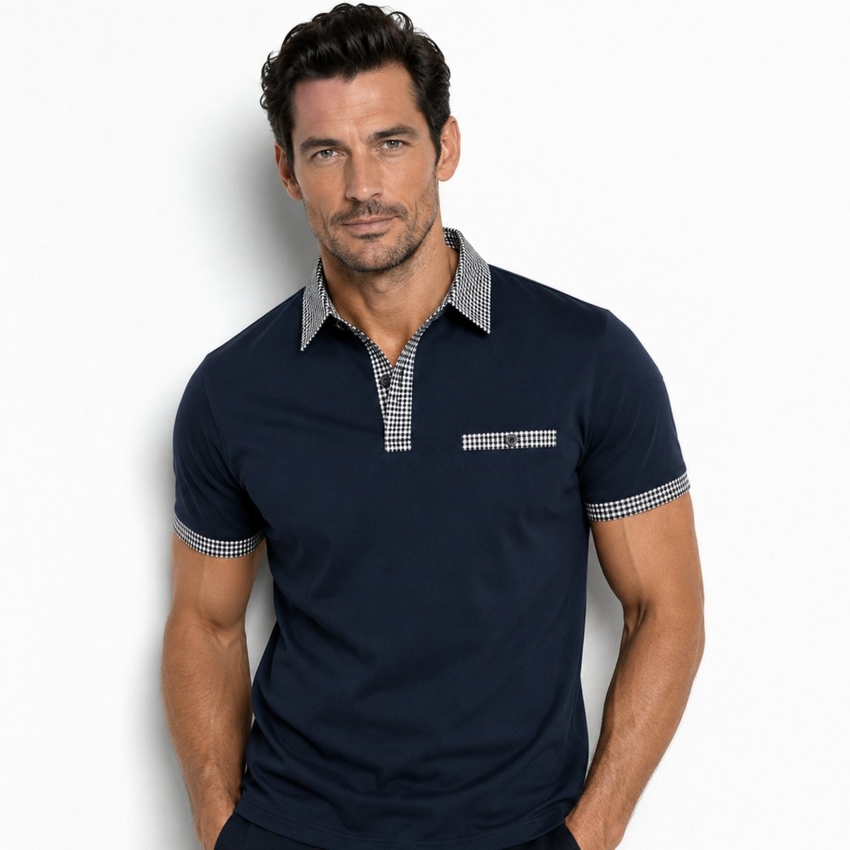 Preston | Men’s Polo Shirt | Contrast Collar Smart Casual-Men Polo-Pick NewYork